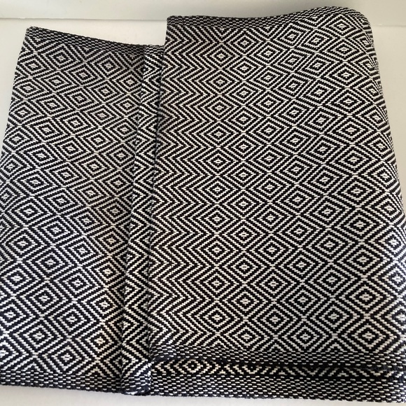 IKEA Goddag Table Runner 100% Cotton Black White Geometric 14x51 MCM Style - Picture 1 of 11